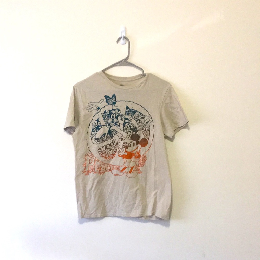 Disney Mickey, and goofey, peace shirt.